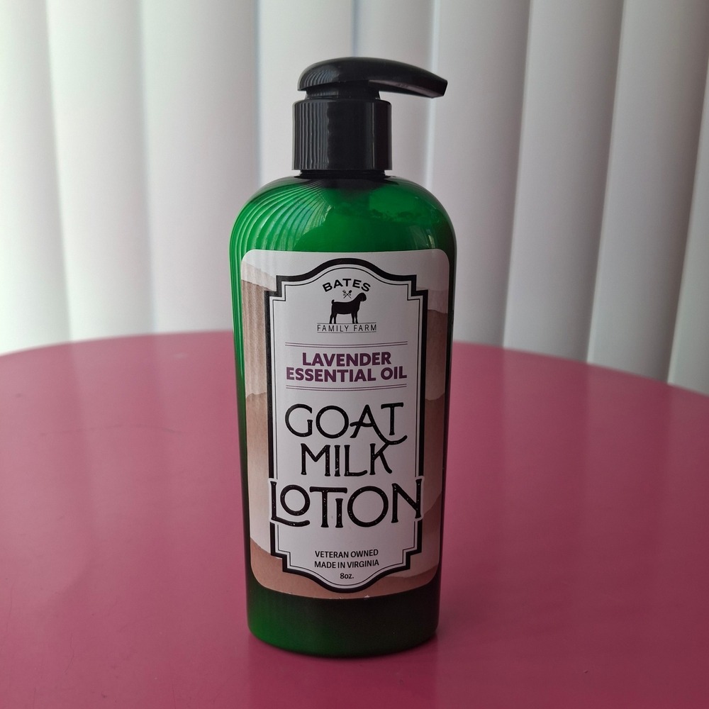 Bates Family Farm Lavender Essential Oil Goat Milk Lotion 8oz Pump Made in USA